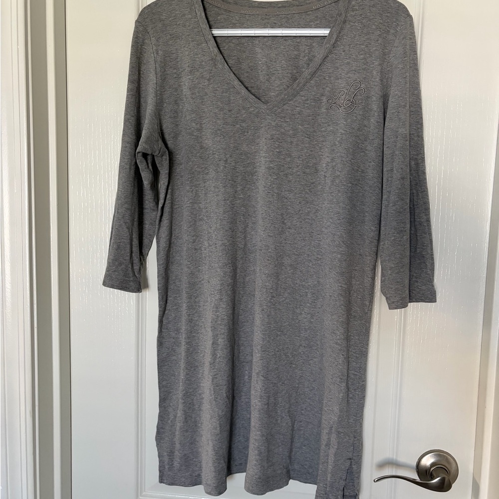 Classic Gray V-Neck Women’s Dress